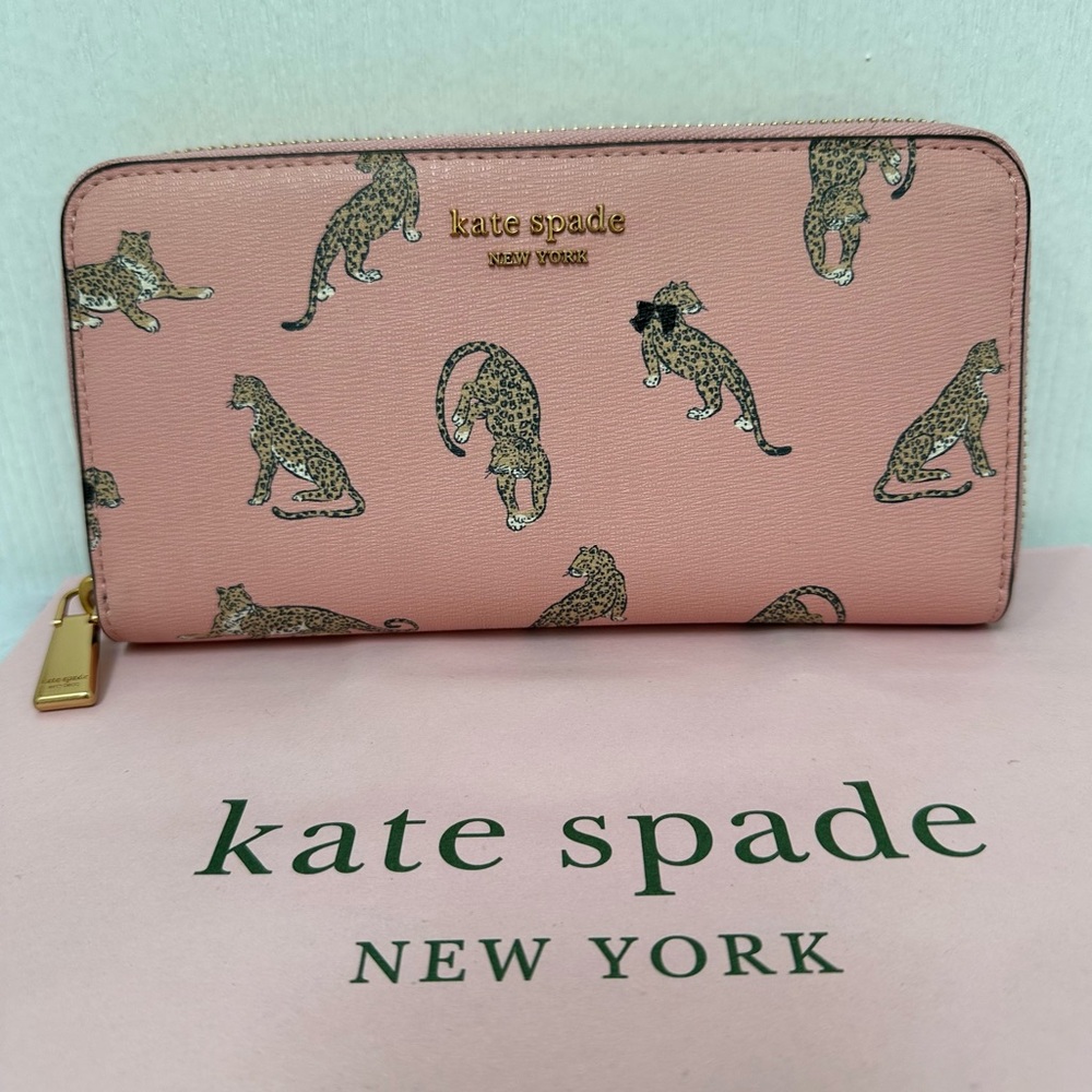 Kate Spade Pink Wallet with Cheetah Design